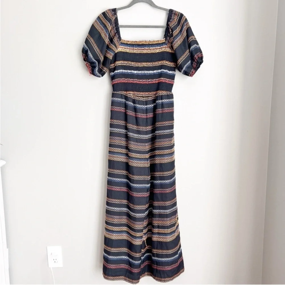 Anthropologie Hutch Sunset Embroidered
Jumpsuit Outfit Puff Sleeve Boho - Picture 2 of 8